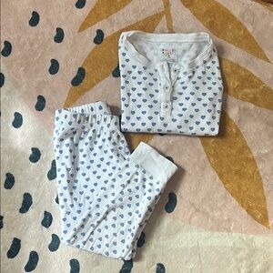 Roller Rabbit White and Blue Heart Kids Pajama Set